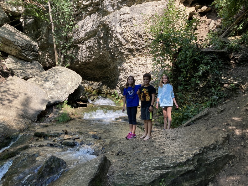 Kids Playing at the top of Waterfall3.JPG